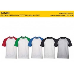 76500 Premium Cotton Adult Raglan - Short Sleeve