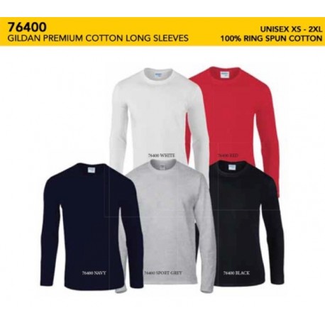 76400 Premium Cotton Adult Long Sleeve Tee Shirt