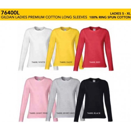 76400L Premium Cotton Ladies Long Sleeve